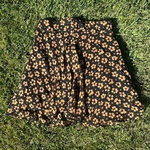 black and orange flower skirt